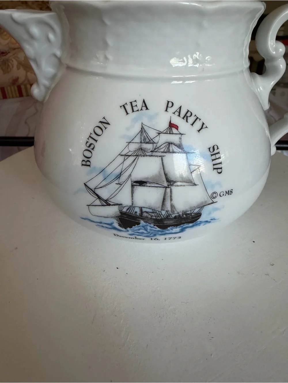 Vintage Thun Studio Czech Republic 1794 Boston Tea Party Ship Ceramic Teapot